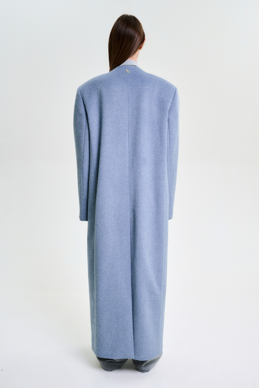 Пальто без лацканов LIGHT BLUE Пальто без лацканов LIGHT BLUE